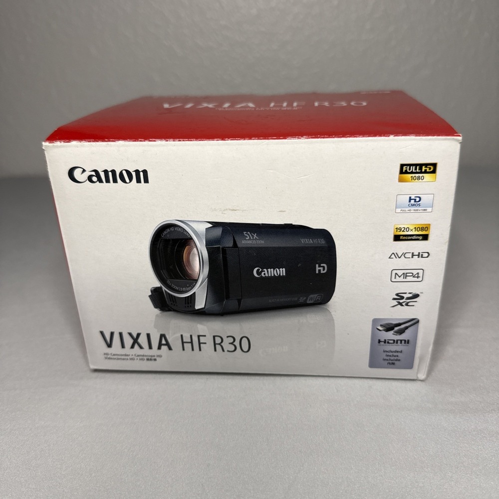 Canon VIXIA HF R30 High Definition Camcorder (Black) w/ 8GB Internal Memory